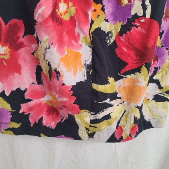 Forever 21 Dress Juniors Small Black Floral Print Mini Strapless Cotton Blend - Picture 9 of 12